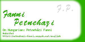 fanni petnehazi business card
